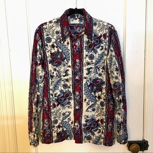 Vintage 70s paisley floral button down
